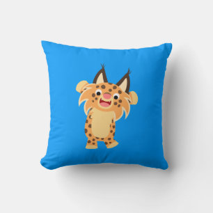 Cute Spunky Cartoon Bobcat Pillow Kussen