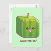 Cute Square Watermelon Briefkaart (Voorkant / Achterkant)