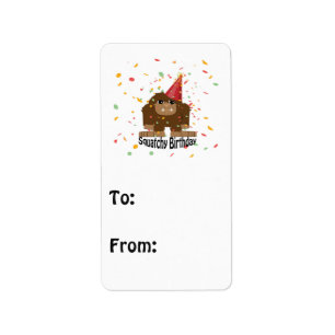Cute Squatchy Birthday Bigfoot Etiket
