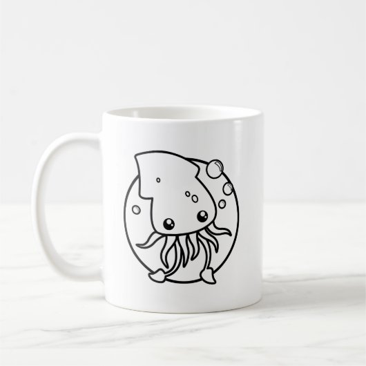 Cute Squid Café Mug (Gauche)
