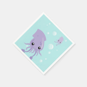 Cute Squid Paper Napkins Servet