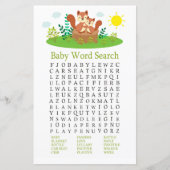 Cute Squirrel Baby shower Word Search Game (Voorkant)