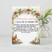 Cute Squirrel & Bunny Premier Invitation de fête d (Debout devant)