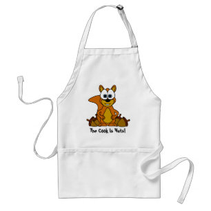 Cute Squirrel Cartoon Standaard Schort
