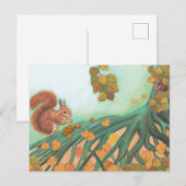 Cute Squirrel Eating Hazelnut Illustratie Feestdagenkaart (Voorkant / Achterkant)