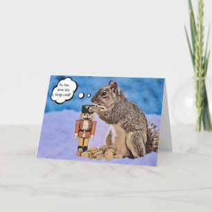 Cute Squirrel en Nutcracker-kerstkaart Kaart
