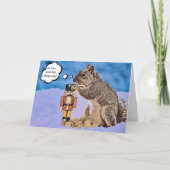 Cute Squirrel en Nutcracker-kerstkaart Kaart (Voorkant)