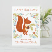 Cute Squirrel Feestdagenkaart (Staand voorkant)