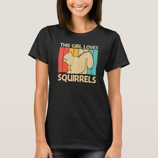 Cute Squirrel For Girls Mom Squirrel Pet Rodent T-shirt (Voorkant)