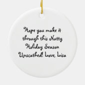 Cute Squirrel Foto gepersonaliseerd Keramisch Ornament (Achterkant)