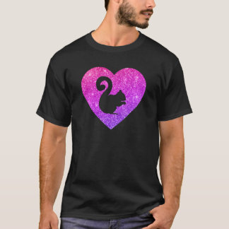 Cute Squirrel Heart  For Girls and Women T-shirt