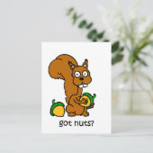 Cute squirrel heeft noten briefkaart (Staand voorkant)
