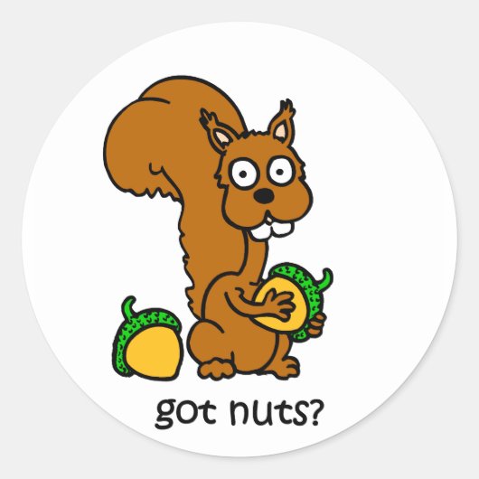 Cute squirrel heeft noten ronde sticker (Voorkant)