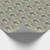 Cute Squirrel in Santa Hat met kerstcadeaudoos Cadeaupapier (Hoek)