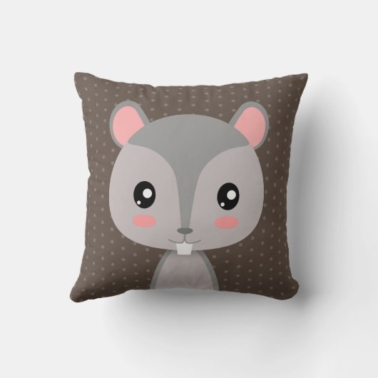 Cute Squirrel Kussen (Achterkant)