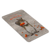 Cute Squirrel met een rode bloem personaliseren Magneet (Rechterzijde)