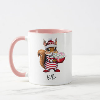Cute Squirrel Mug de Noël personnalisé