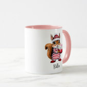 Cute Squirrel Mug de Noël personnalisé (Devant droit)