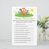 Cute Squirrel Nursery Rhyme Quiz baby shower game (Staand voorkant)