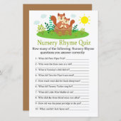 Cute Squirrel Nursery Rhyme Quiz baby shower spel (Voorkant / Achterkant)