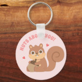 Cute Squirrel Nuts over je grappige liefdeswoordje Sleutelhanger (Voorkant)
