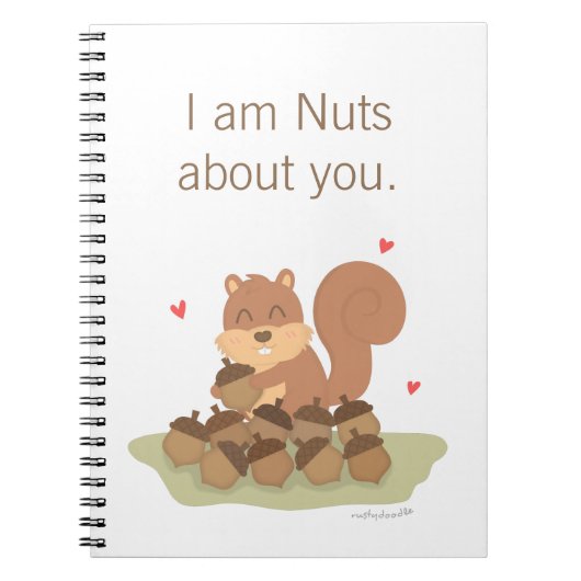 Cute Squirrel Nuts Over jou Pun Love Humor Notitieboek (Voorkant)