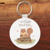 Cute Squirrel Nuts Over jou Pun Love Humor Sleutelhanger (Voorkant)