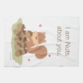 Cute Squirrel Nuts Over jou Pun Love Humor Theedoek (Horizontaal)