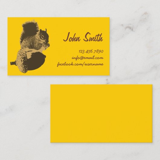Cute Squirrel & Oak Nut Creative Profile Card Visitekaartje (Voorkant / Achterkant)