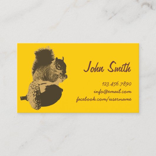 Cute Squirrel & Oak Nut Creative Profile Card Visitekaartje (Voorkant)