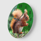 Cute Squirrel op Grass Clock Grote Klok (Hoek)