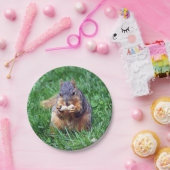 Cute Squirrel Peanut Foto Papieren Bordje (Feest)