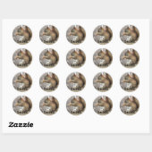 Cute Squirrel & Peanut Wildlife Foto Ronde Sticker (Vel)