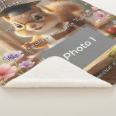 Cute Squirrel Teacher Appreciation Blossom Blanket Sherpa Deken (3/4)
