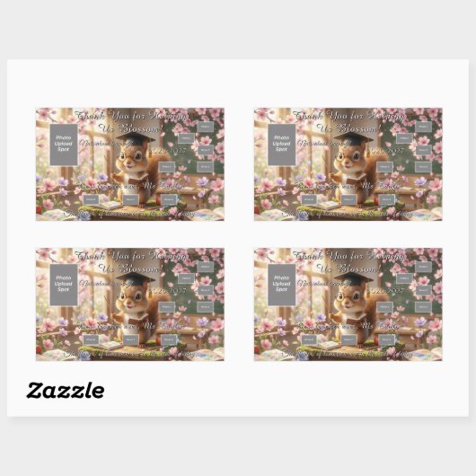 Cute Squirrel Teacher Appreciation Sticker Sheet (Vel)