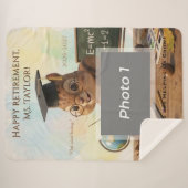 Cute Squirrel Teacher Retirement Blanket Year Sherpa Deken (Voorkant (horizontaal))