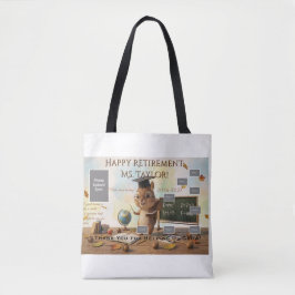 Cute Squirrel Teacher Retirement Shoulder Tote 202 Draagtas