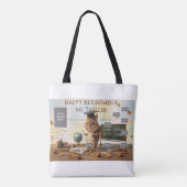 Cute Squirrel Teacher Retirement Shoulder Tote 202 Draagtas (Achterkant)
