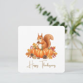 Cute squirrel thanksgiving card kaart (Staand voorkant)