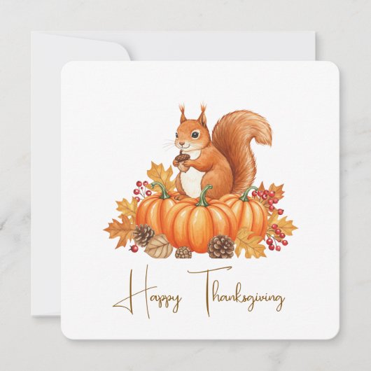 Cute squirrel thanksgiving card kaart (Voorkant)