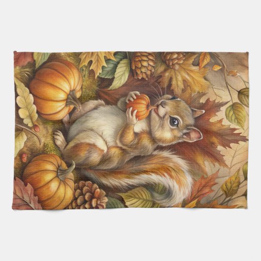 Cute Squirrel Theedoek (Horizontaal)