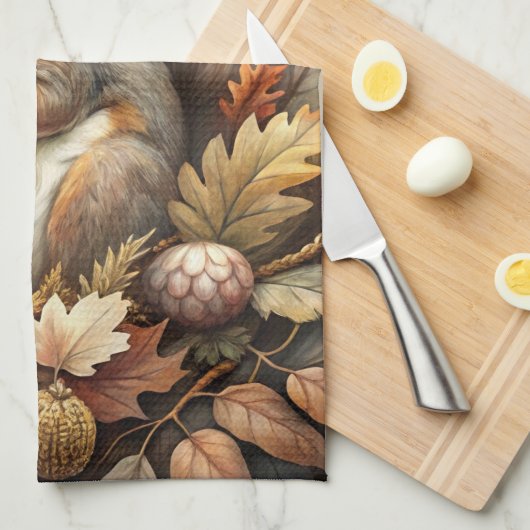 Cute Squirrel Theedoek (Quarter Fold)