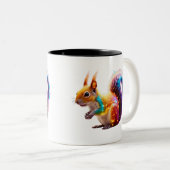Cute Squirrel Tweekleurige Koffiemok (Voorkant rechts)