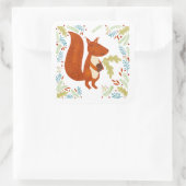 Cute Squirrel Vierkante Sticker (Tas)