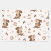 Cute Squirrel Woodland Forest Pattern Inpakpapier Vel (Voorkant 2)