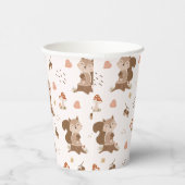 Cute Squirrel Woodland Forest Pattern Papieren Bekers (Rechts)