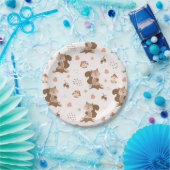 Cute Squirrel Woodland Forest Pattern Papieren Bordje (Feest)