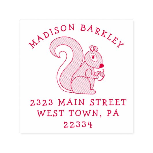 Cute Squirrel Zelfinktende Stempel (Design)
