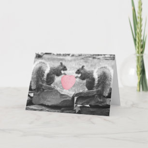 Cute Squirrels in Love, Be Mine Feestdagen Kaart