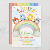 Cute Squishmallow Invitation d'anniversaire (Devant / Derrière)